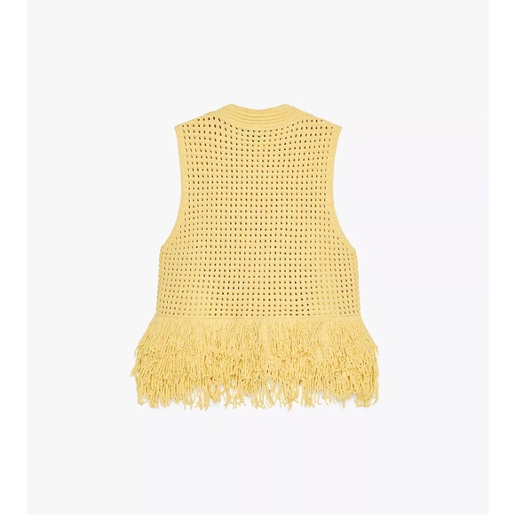 ZARA FRINGED CHECKERED KNIT TOP - Picture 5 of 6